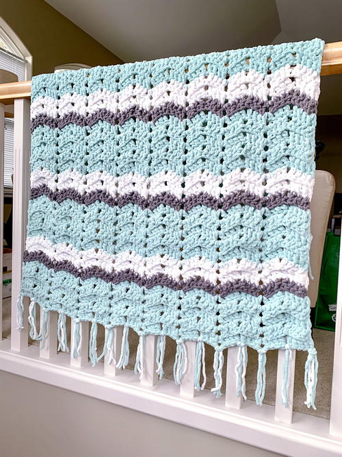 Easy Weekend Chevron Crochet Blanket