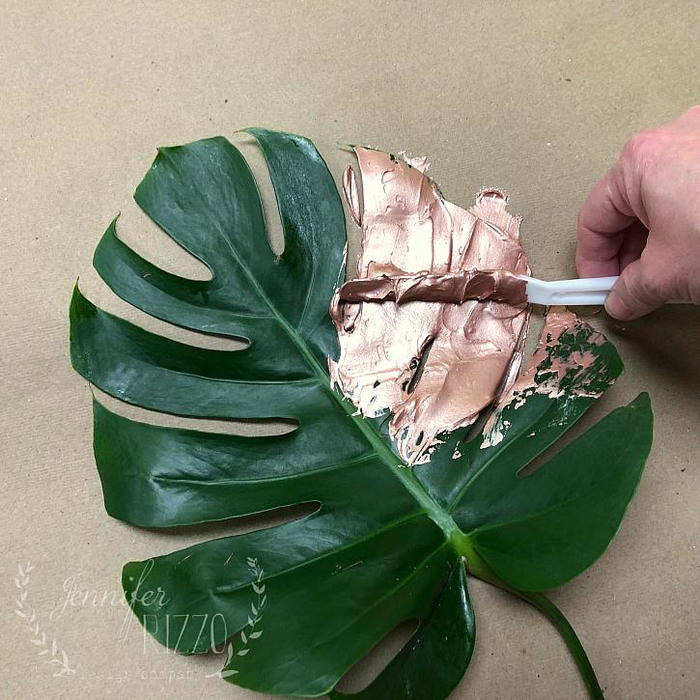 Metallic Leaf Impression DIY Wall Art