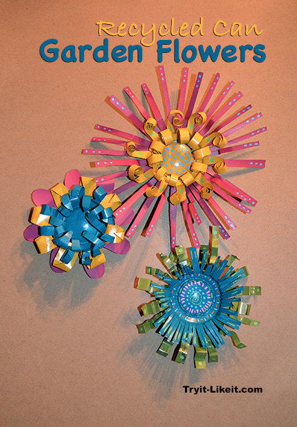 Recycled Can Garden Flowers
