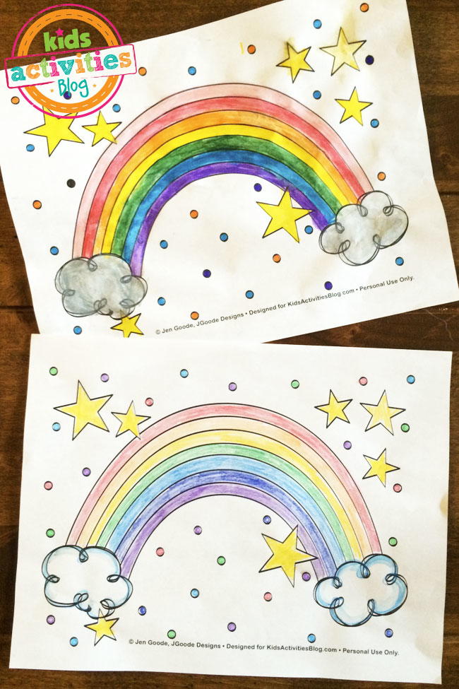 Printable Rainbow Coloring Page | DIYIdeaCenter.com