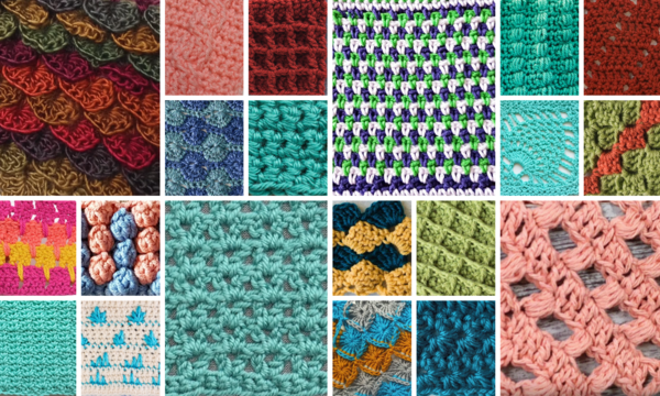 Various crochet stitches.
