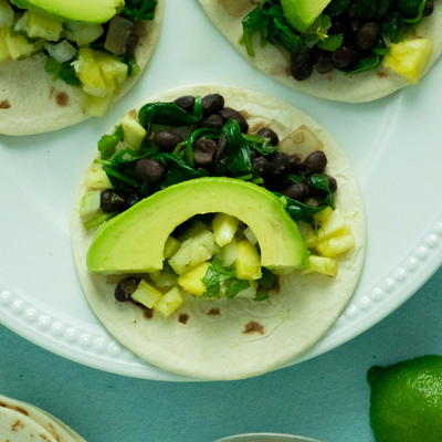 Easy Spinach Tacos With Fresh Pineapple Salsa
