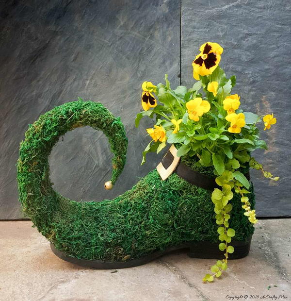 Repurposed Leprechaun Shoe Planter