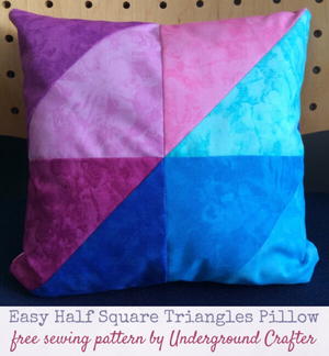 Easy Half Square Triangle Pillow