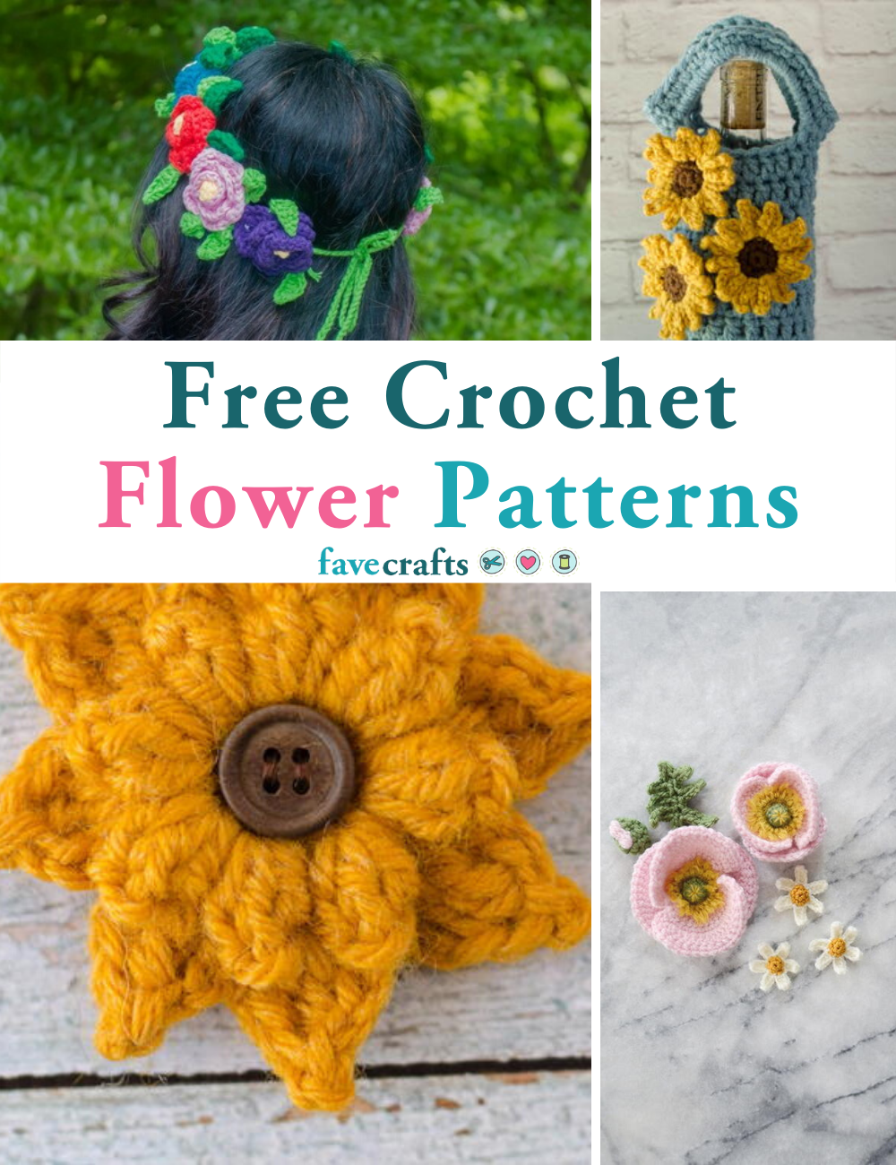 50+ Free Crochet Flower Patterns | FaveCrafts.com 50-free-crochet-flower-patterns-favecrafts-com