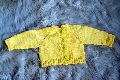 Sunshine Yellow Knit Baby Cardigan