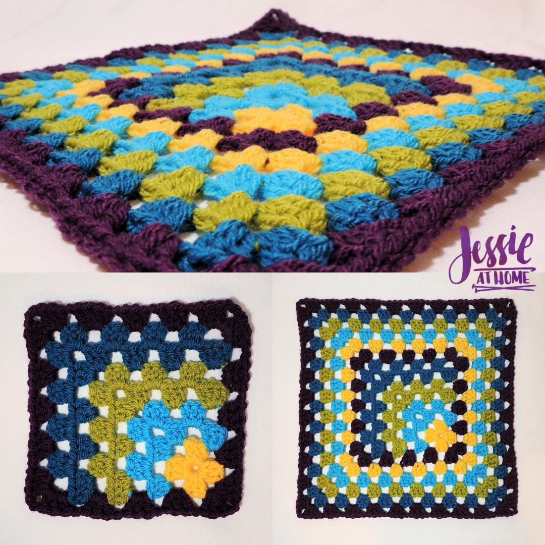 Off Set Granny Square With Thin Or Thick Border | AllFreeCrochet.com