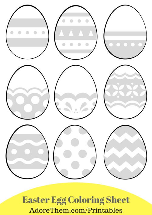 Easter Egg Coloring Page For Kids