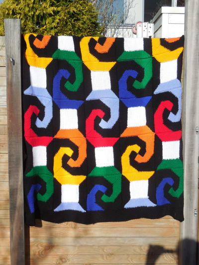 Stacking Whirls Crochet Quilt