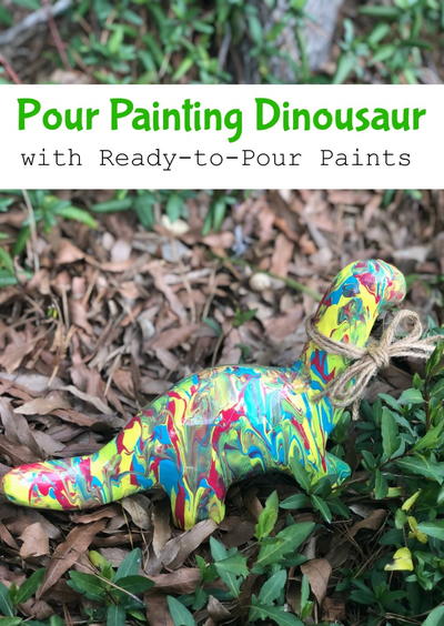 Pour Painting Dinosaur Art