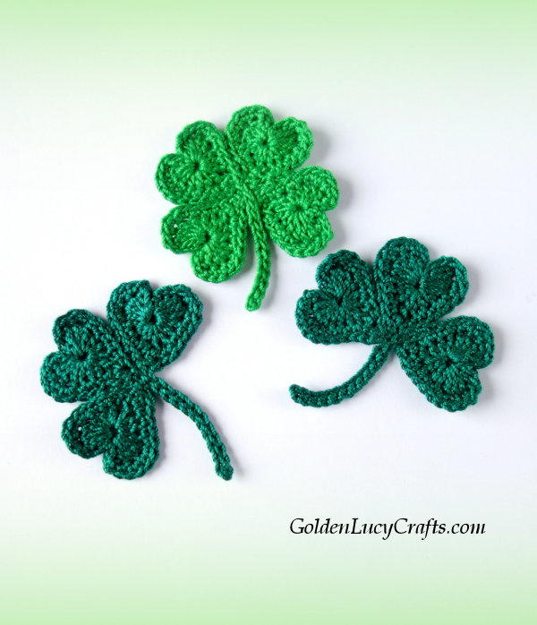 Crochet St Patrick’s Day Shamrock And Lucky Clover Appliques
