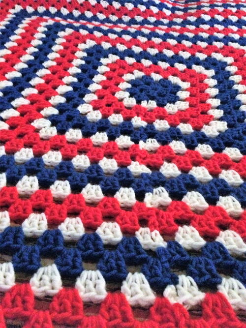 American Pride Granny Square Blanket