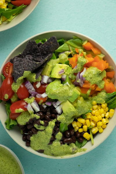 Vegan Taco Salad With Chimichurri Dressing
