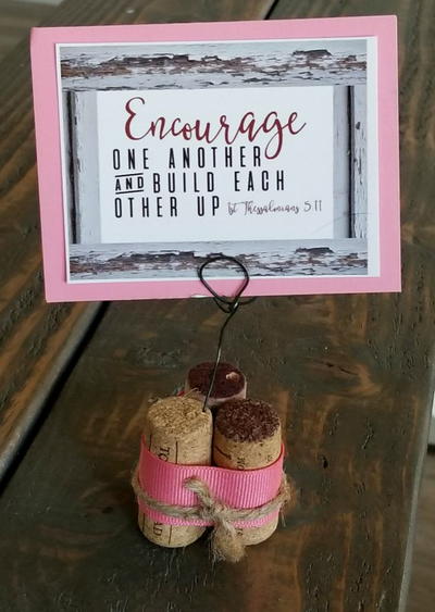 Wine Cork Wire Bible Verse Holder