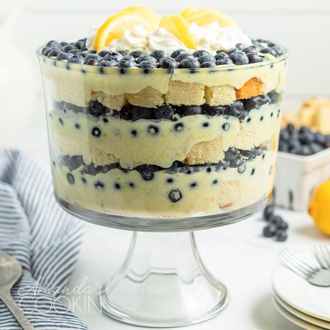 Lemon Blueberry Trifle | TheBestDessertRecipes.com