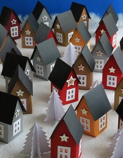 Scandinavian-Inspired Paper Village Advent Calendar