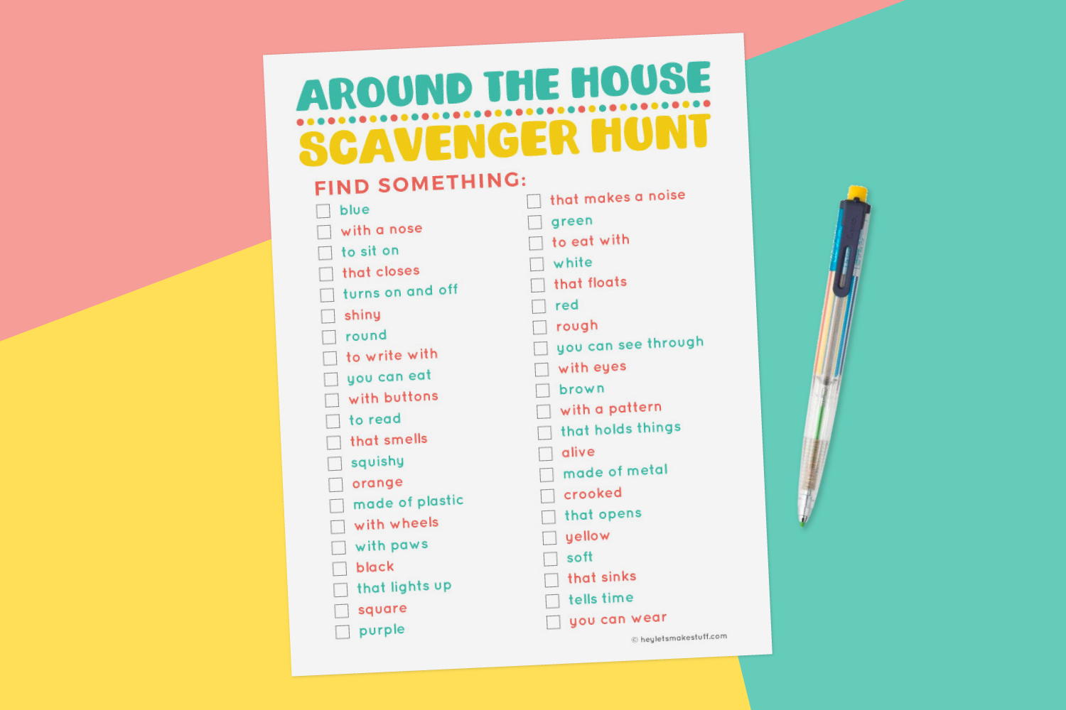 Around The House Scavenger Hunt [Printable] | FaveCrafts.com