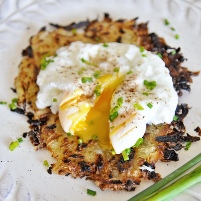 Crispy Hash Browns & Poached Eggs