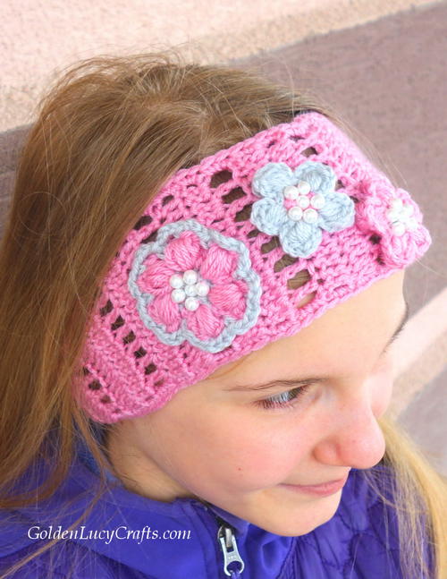 Spring Blossom Crochet Headband
