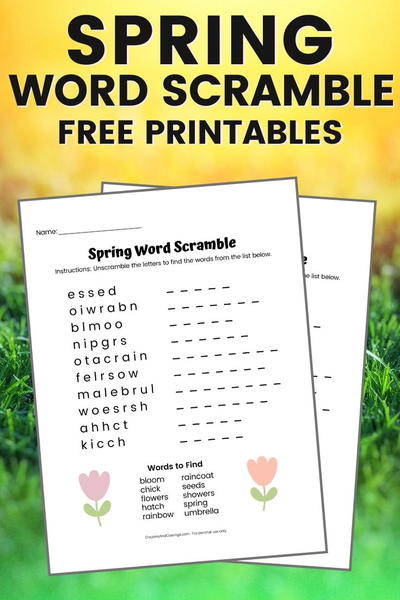 Spring Word Scramble Printable