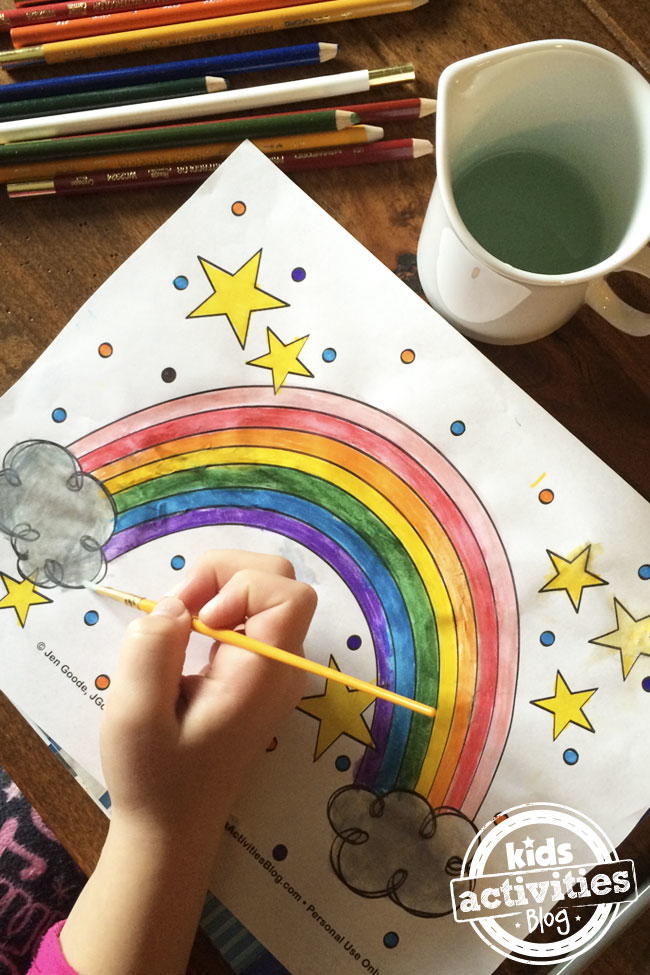 Printable Rainbow Coloring Page | AllFreeHolidayCrafts.com