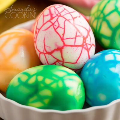 Cracked Colored Eggs