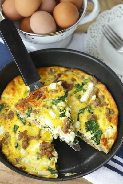 Sausage, Spinach & Feta Frittata