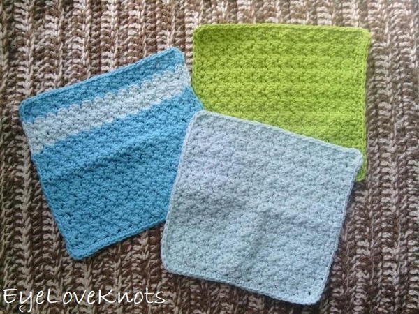 Robin's Egg Slanted Shell Washcloths