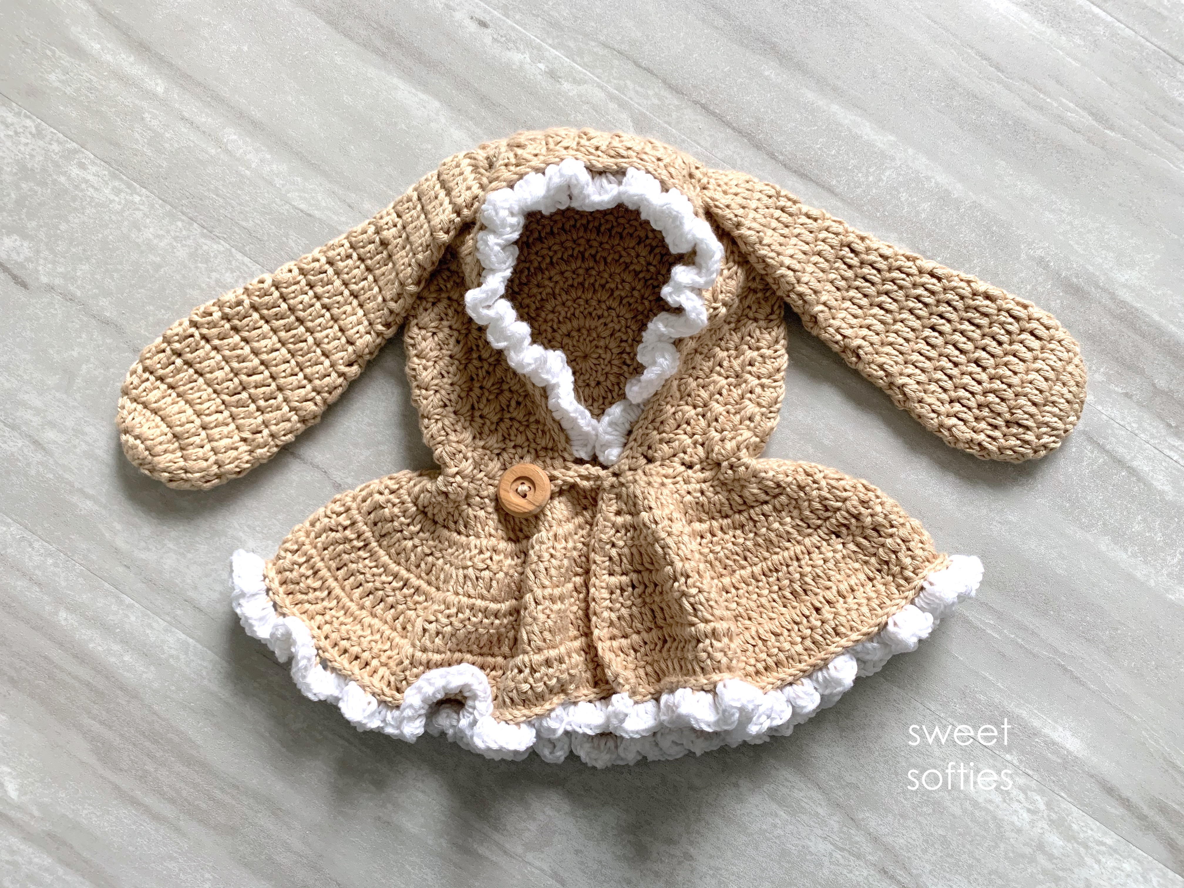 Rabbit Kit Child with Hooded Cape Headband Fabric Bucket and Carrot