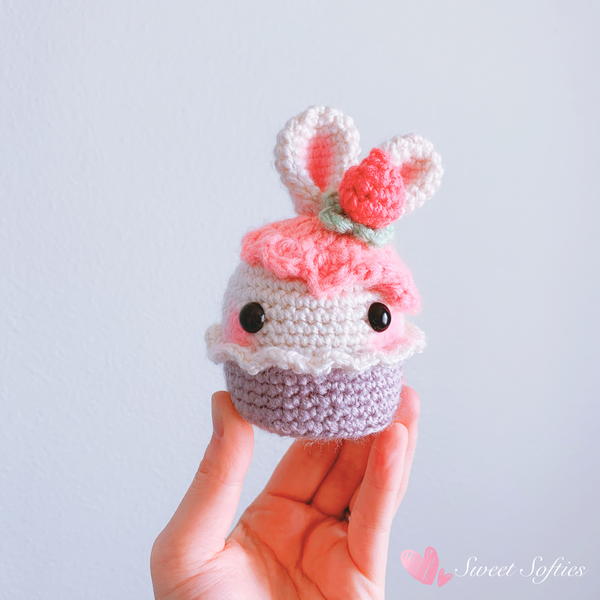 Bunny Rabbit Strawberry Cupcake Food Dessert Amigurumi