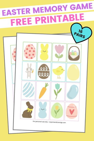 Easter Memory Game Free Printable