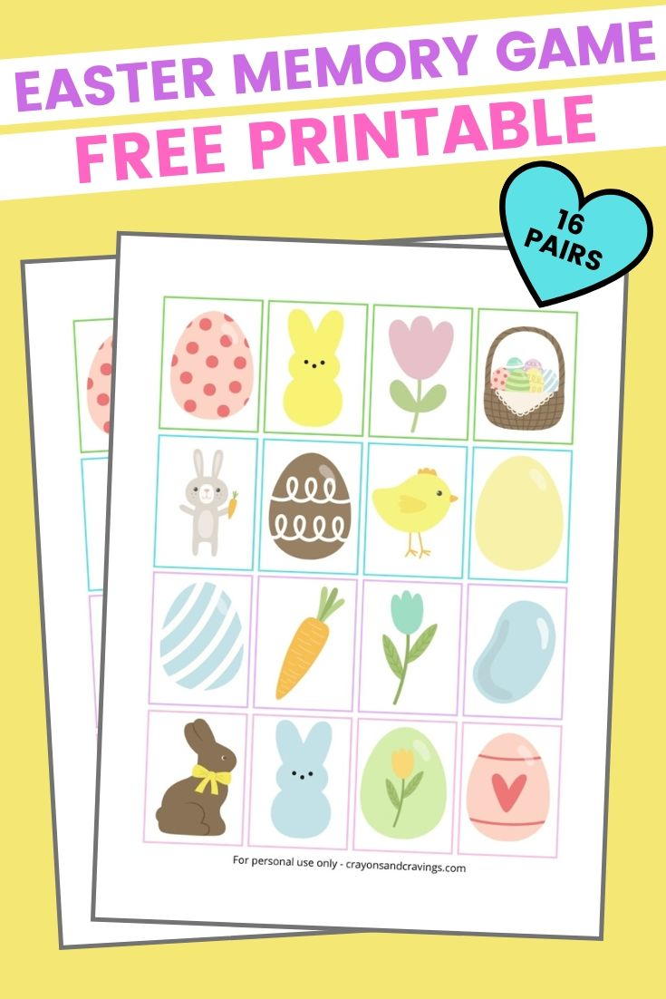 easter memory game free printable allfreekidscraftscom