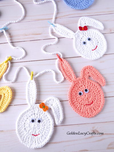 Crochet Easter Bunny Egg Garland