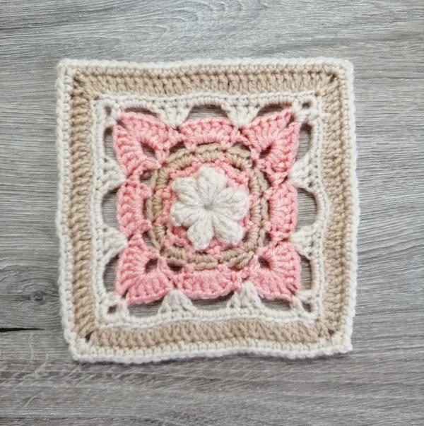 Crochet Dainty Pop Flower Square