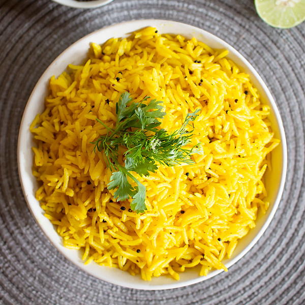 Yellow Lemon Rice | FaveHealthyRecipes.com