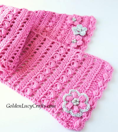 Spring Blossom Crochet Scarf