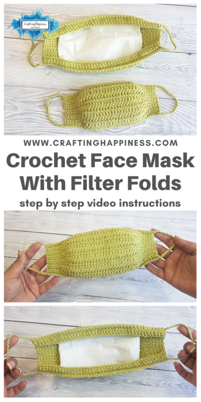 Crochet Face Mask With Filter Insert Loops