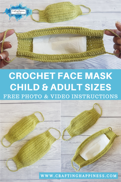 Crochet Face Mask With Filter (child & Adult)