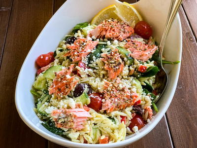 Easy Salmon Orzo Pasta Salad