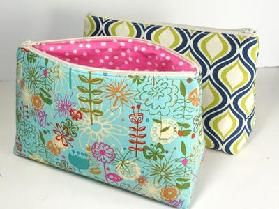 Easy Cosmetics Bag Free Sewing Pattern