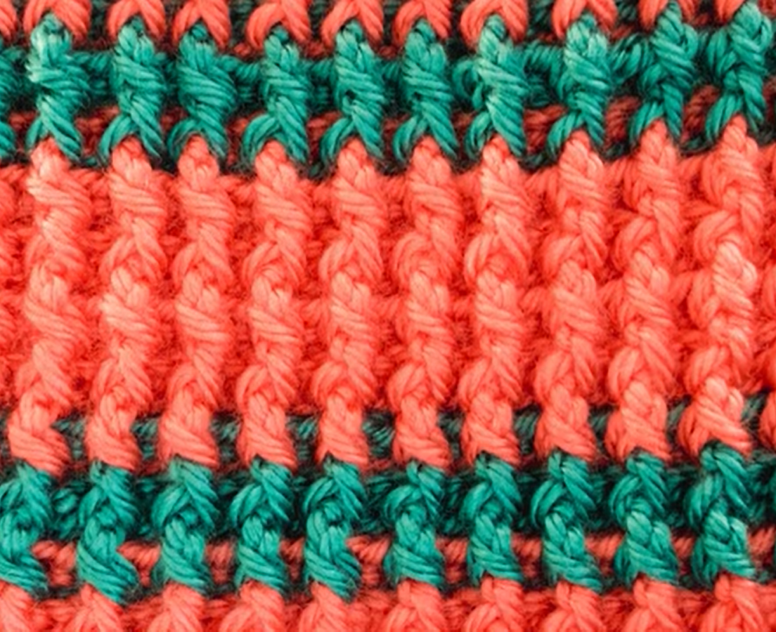 Front Post and Back Post Double Crochet Stitch (Left-Handed