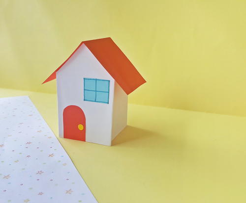 Cute Paper House Craft Project For Kids