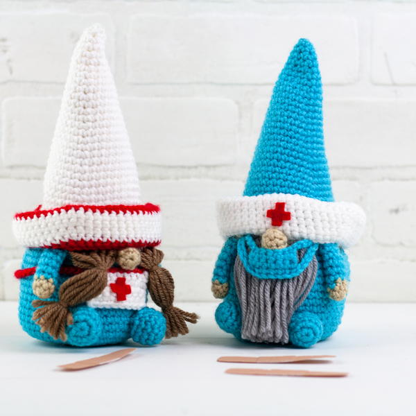 Nurse and Doctor Amigurumi Gnomes