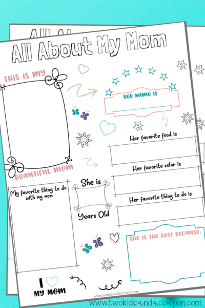 Free All About My Mom Printable For Kids
