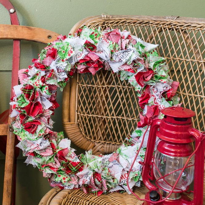Download Christmas Rag Wreath DIY | AllFreeChristmasCrafts.com