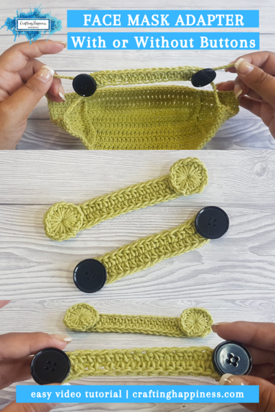 Crochet Face Mask Adapter With Or Without Buttons