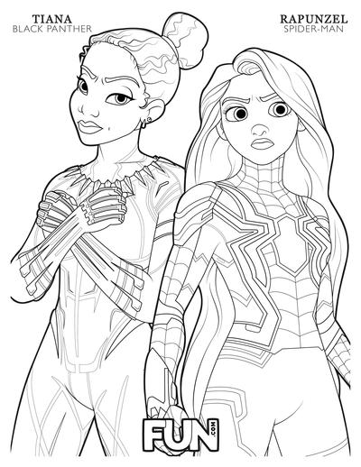 These Coloring Pages Combine Disney Characters With The Avengers And Star Wars