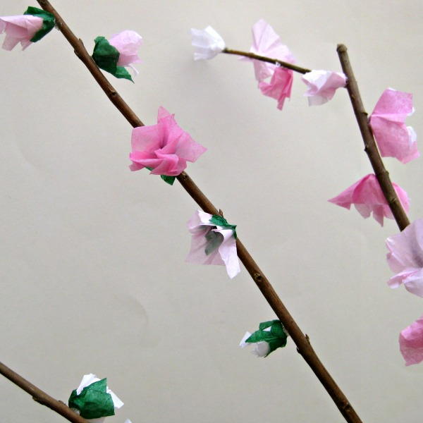 Tissue Paper Cherry Blossoms