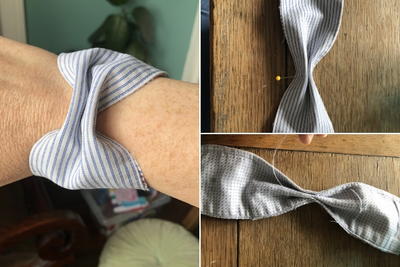 Bow Tie Cuff Bracelet From A Man's Shirt