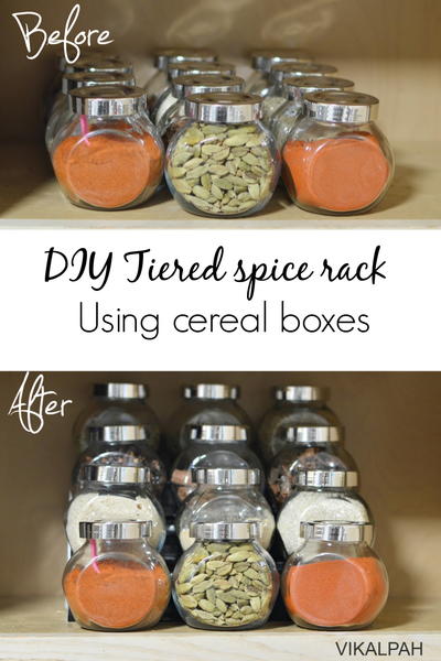 Diy Tiered Spice Rack Using Cereal Boxes